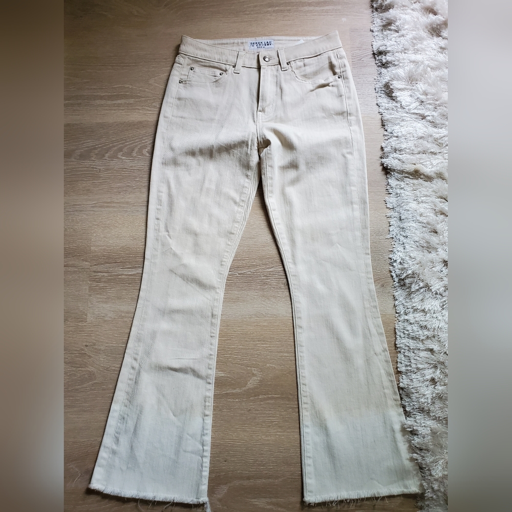 Derek Lam 10 Crosby Women's High Rise Flared Leg Pants Ivory